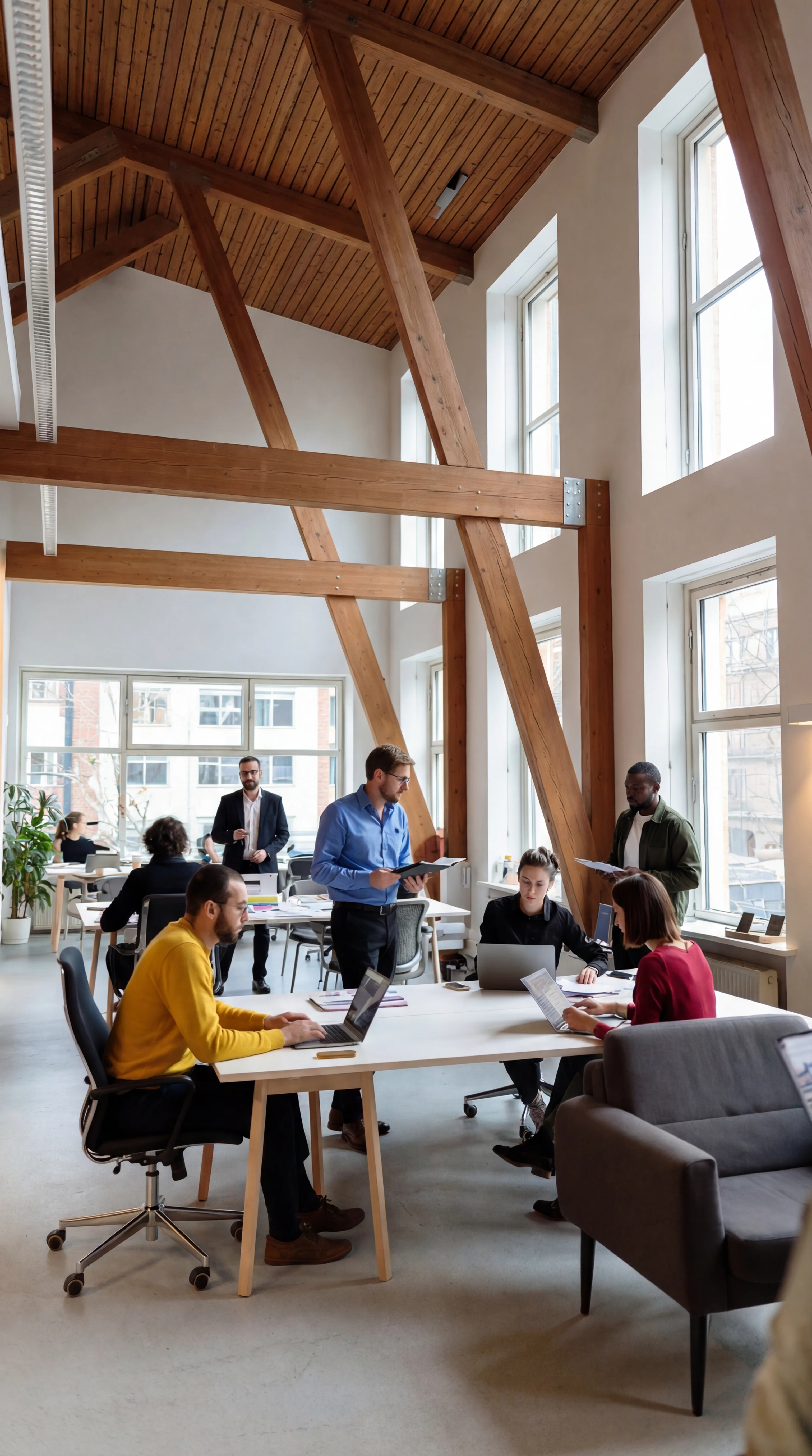 Kontorsmiljö med samarbete